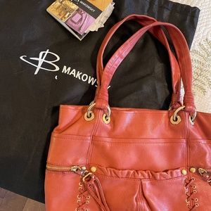 B. Makowsky Pebble Leather Tote Shoulder Bag